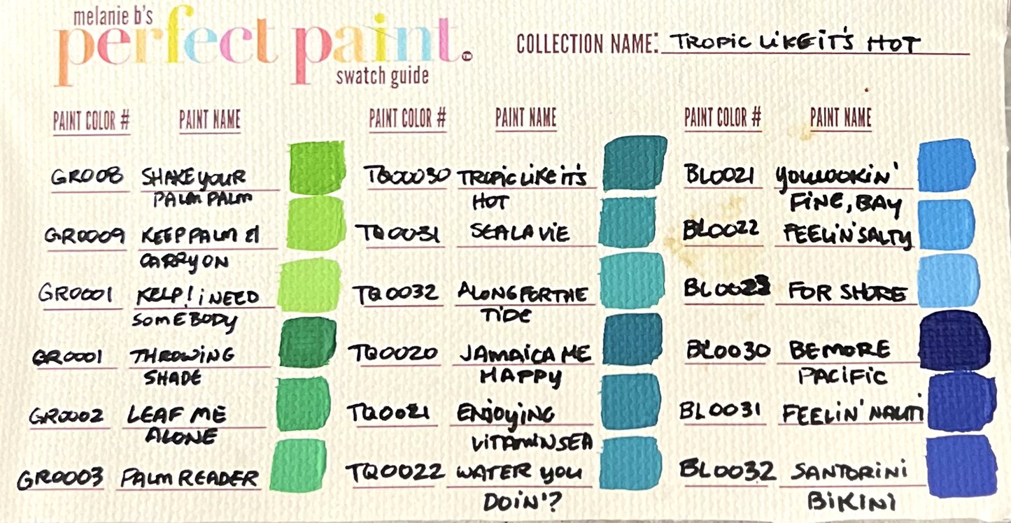 PREORDER ITEM - Melanie B's Handmade Acrylic "Perfect Paint" - TROPIC LIKE IT'S HOT Collection