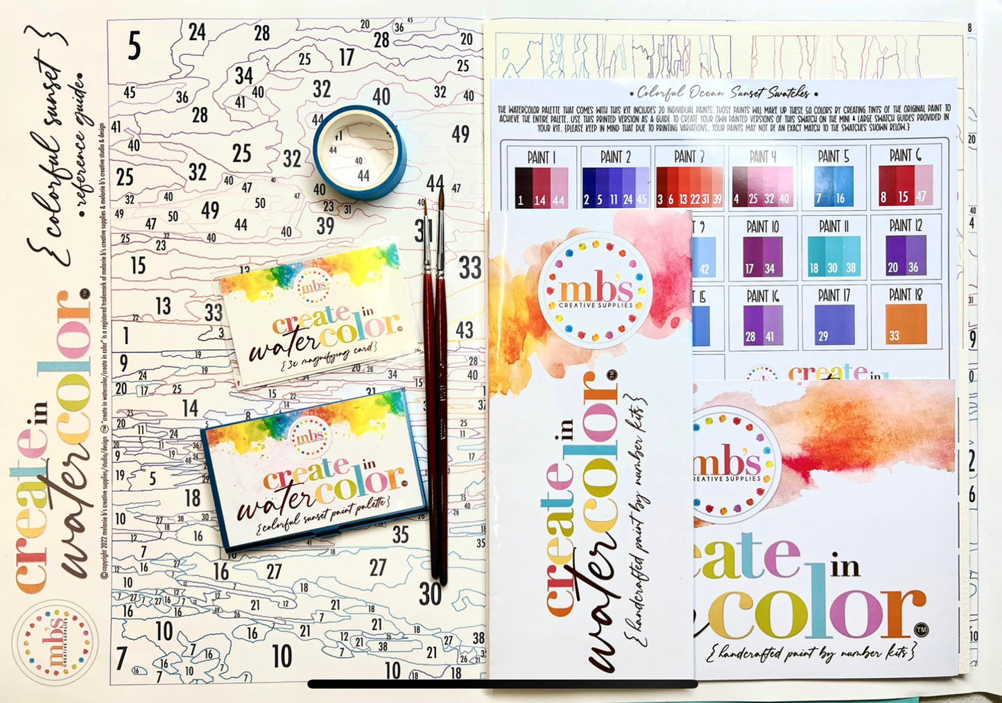 MB’s Create in WaterColor Paint by Number PBN Kit: COVERED BRIDGE