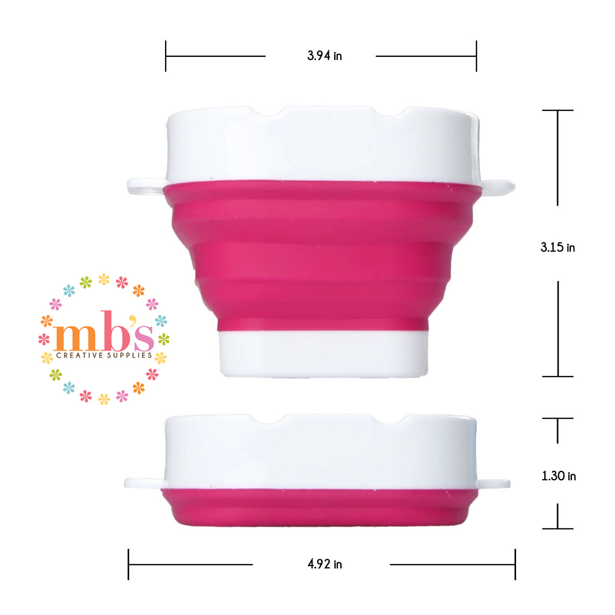Square Collapsible Water Rinse Cups - 2 Bright Colors