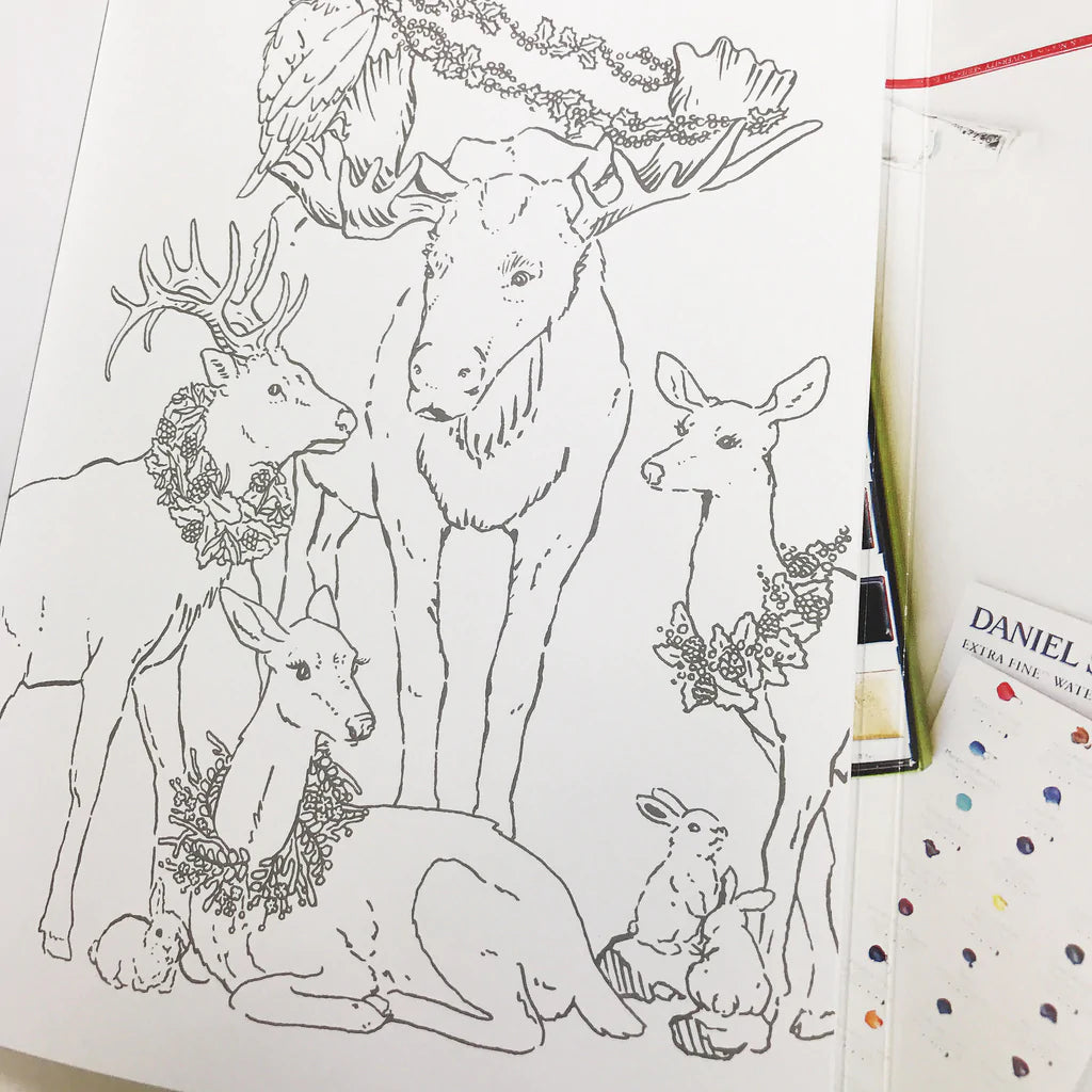 Watercolor Paintable Coloring Books - “Painterly Days: The Fall