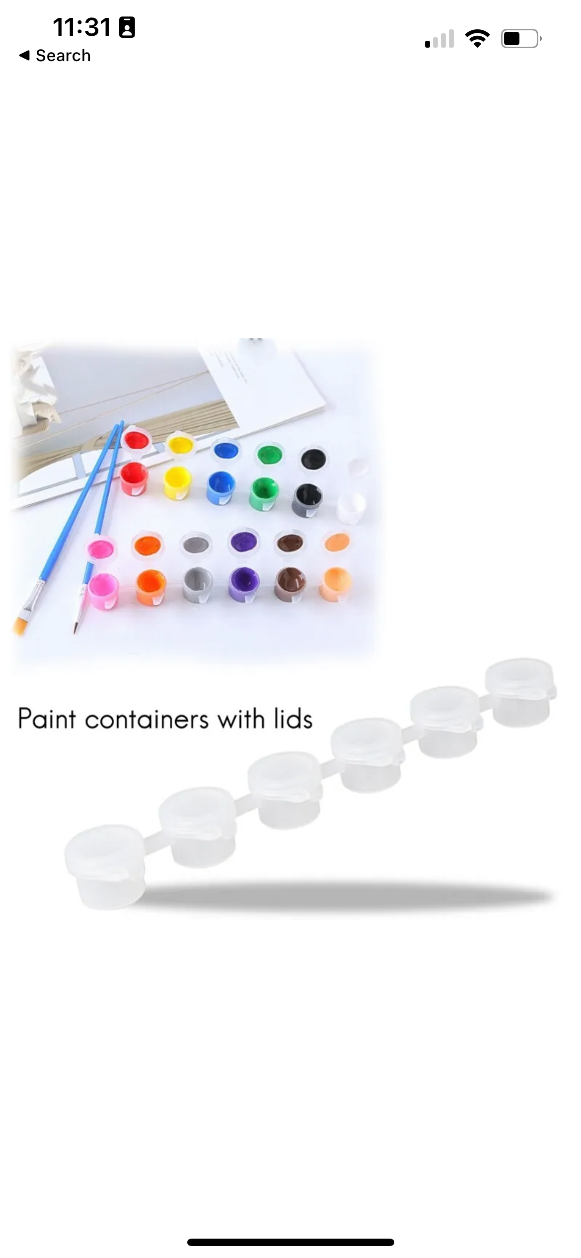 Empty Mini 2ml Paint Pots - 6 per Strip