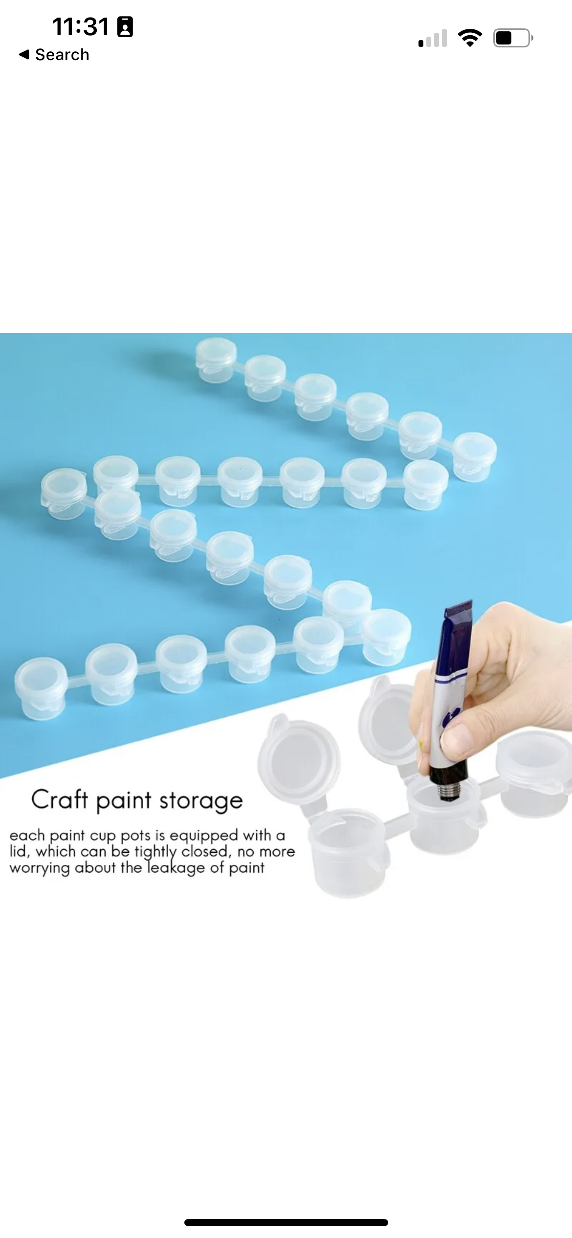 Empty Mini 2ml Paint Pots - 6 per Strip