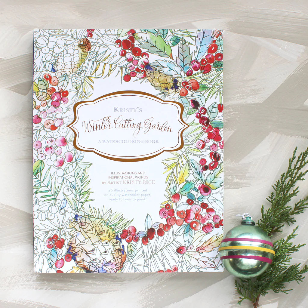 Watercolor Paintable Coloring Books - “Painterly Days: The Winter Cutting Garden” by Kristy Rice