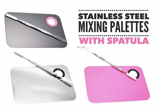Stainless Steel Mixing Palette w Spatula - 3 Color Options